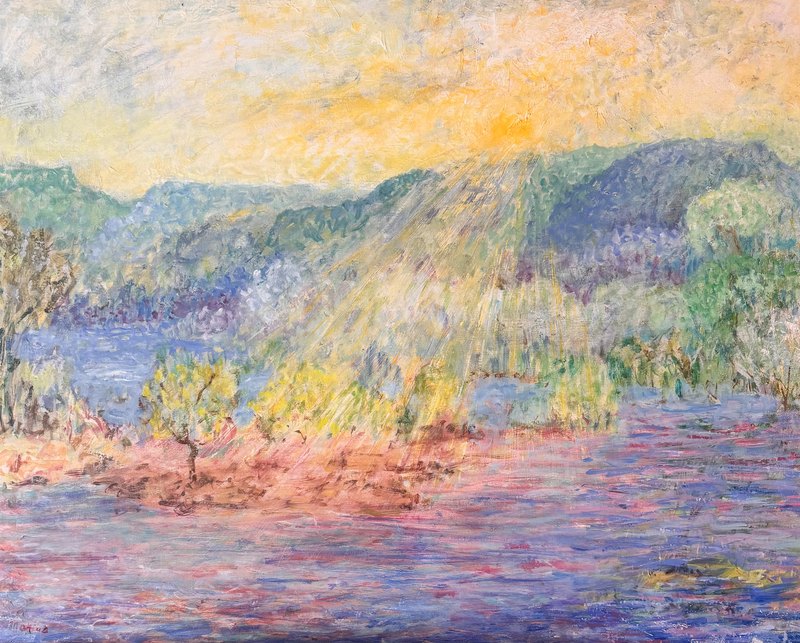 Sunset, oil on canvas, 36x32 inches, by Marius Starkey