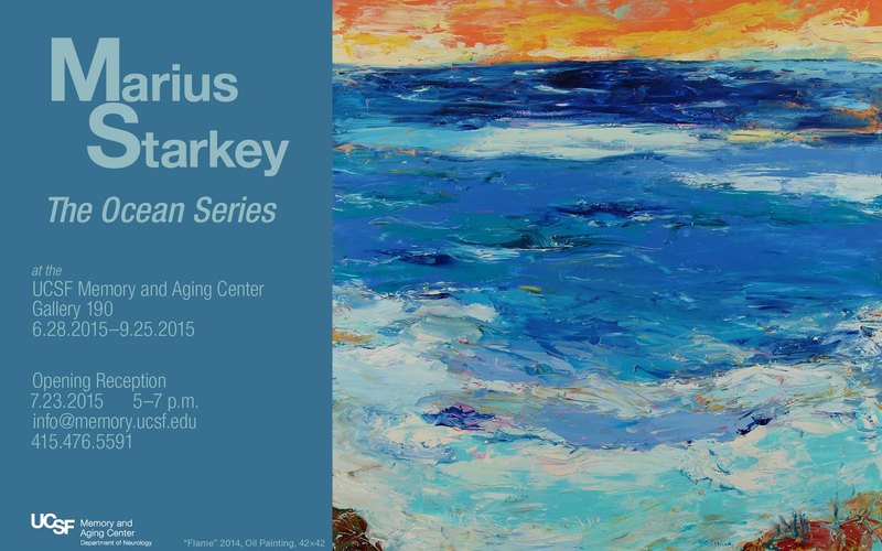 Invitation card for The Ocean Series at the UCSF Memory and Aging Center.