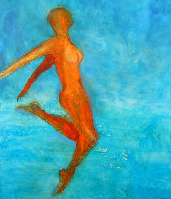 Float, oil on canvas, 120x80 inches, by Marius Starkey