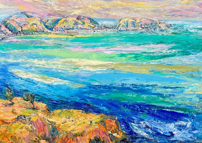 Bay Area View, oil on canvas, 56x40 inches, by Marius Starkey