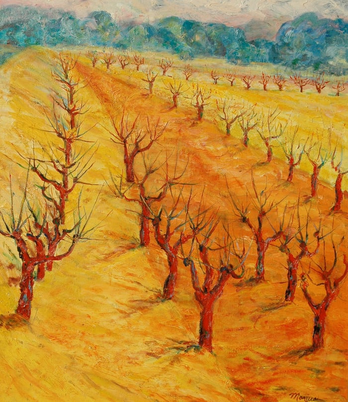 De Young Trees San Francisco, oil on canvas, 38x28 inches, by Marius Starkey