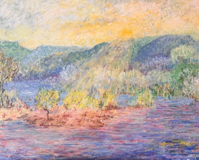 Sunset, oil on canvas, 36x32 inches, by Marius Starkey