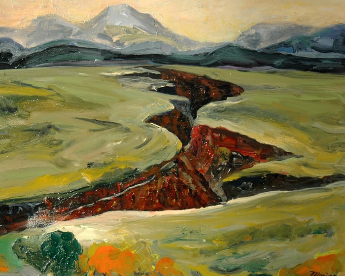 Toas New Mexico Canyon, oil on canvas, 16x20 inches, by Marius Starkey