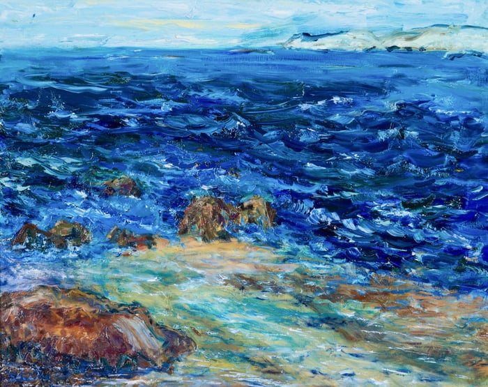 Coast, oil on canvas, 30x40 inches, by Marius Starkey