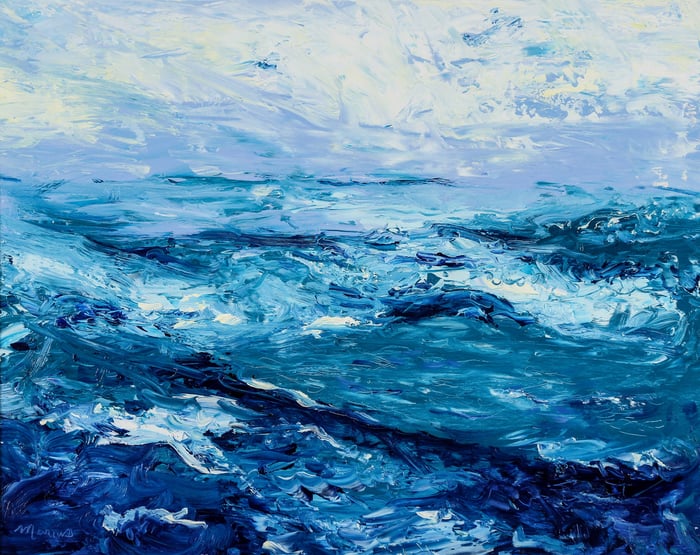 Deep, oil on canvas, 28x34 inches, by Marius Starkey
