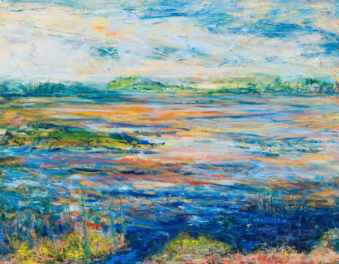 Marsh, oil on canvas, 30x40 inches, by Marius Starkey
