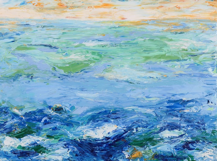 Ocean Morning, oil on canvas, 30x40 inches, by Marius Starkey