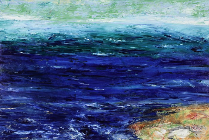 Ocean View, oil on canvas, 40x60 inches, by Marius Starkey