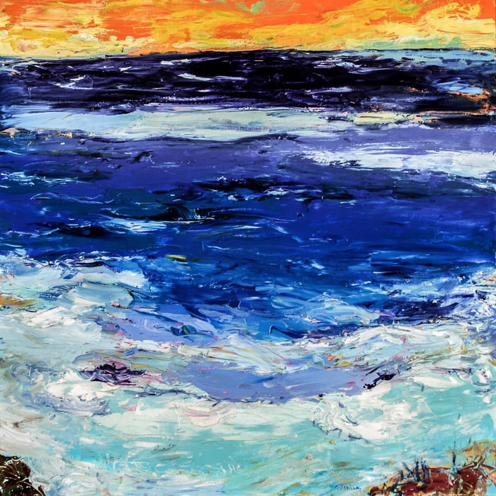 San Francisco Waves 2013, oil on canvas, 42x42 inches, by Marius Starkey