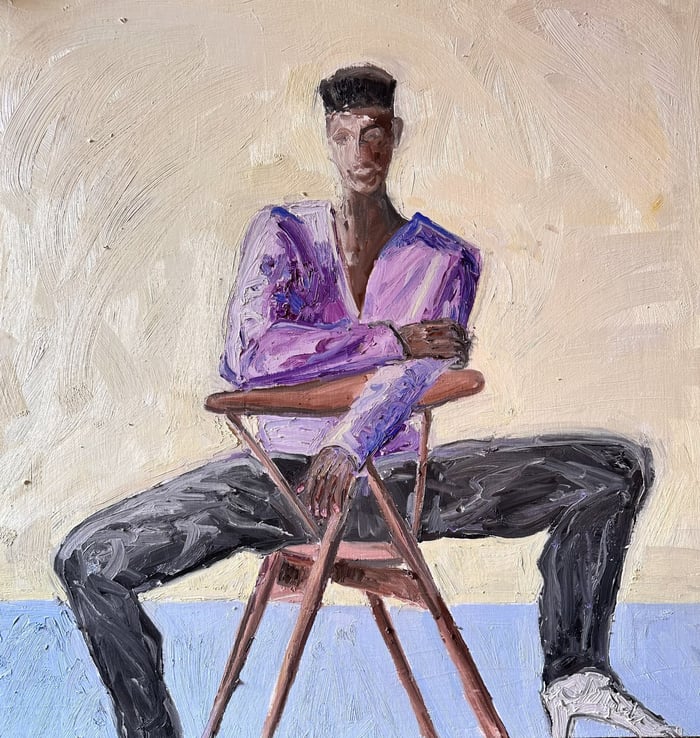 Jazz Singer in Purple, 38x30 inches, by Marius Starkey